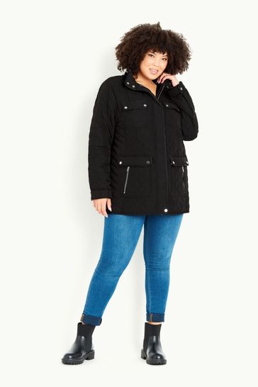 Buy Evans Lightweight Quilted Black Jacket from Next Luxembourg