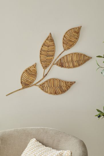 Natural Woven Leaf Botanical Wall Art