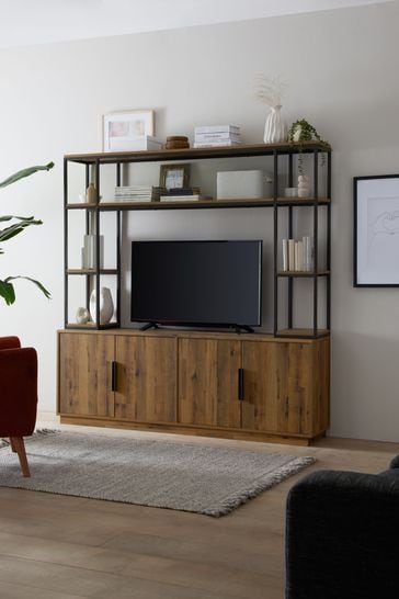 Buy Bronx Oak Effect Shelving Sideboard TV Unit from Next Ireland