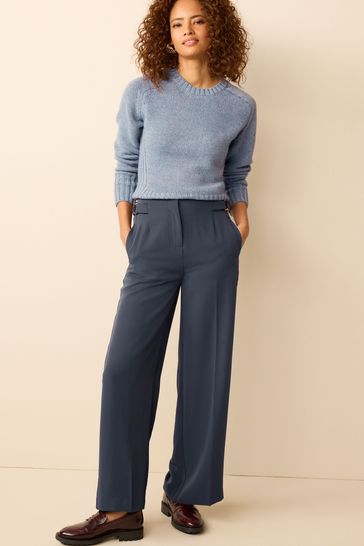 Tailored high waisted wide leg trousers sale