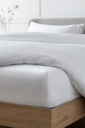 White Collection Luxe 400 Thread Count Deep Fitted 100% Egyptian Cotton Sateen Deep Fitted Sheet