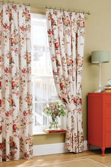 Cath Kidston Multi Garden Rose Floral Lined Curtains