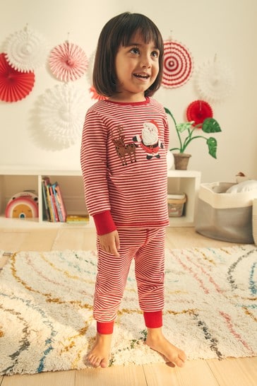 Red Stripe Santa Christmas Pyjamas (3-12yrs)