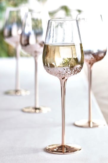 Rose Gold Monroe Set of 4 Wine Glasses