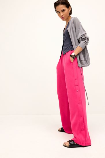 Pink Soft Jersey Popper Side Trousers