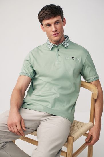 Sage Green Smart Collar Polo Shirt