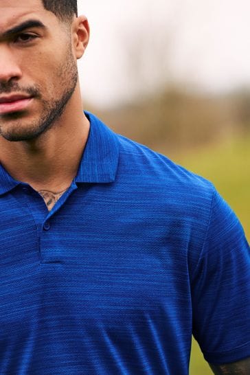 Cobalt Blue Active Mesh Golf Polo Shirt