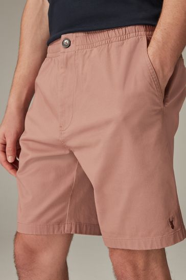 Pink Elasticated Waist Chino Shorts