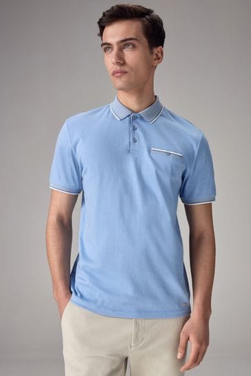Light Blue Smart Collar Polo Shirt