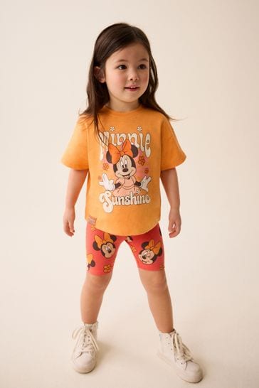 Orange Disney Minnie Mouse T-Shirt and Cycle Shorts Set (3mths-7yrs)