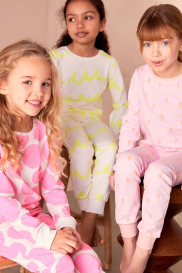 Fluro Pink/Yellow Stampy Pyjamas 3 Pack (9mths-16yrs)