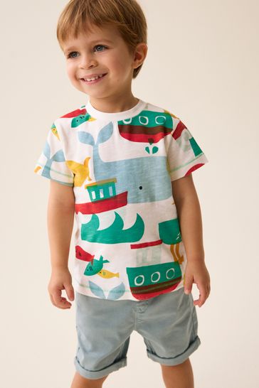 Red/Green All-Over Print Short Sleeve T-Shirt (3mths-7yrs)