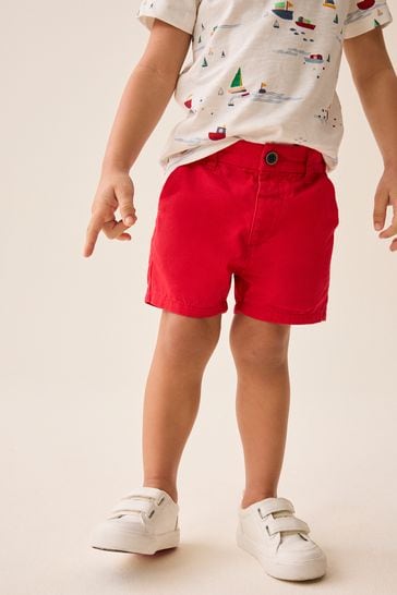 Pantalones cortos chinos rojos (3meses-7años)