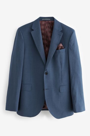 Light Blue Light Blue Slim Fit Signature Tollegno Wool Plain Suit Jacket