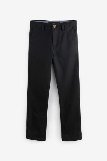 Black Regular Fit Stretch Chino Trousers (3-17yrs)