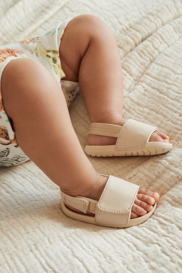Neutral Beige Baby Slider Sandals (0-24mths)