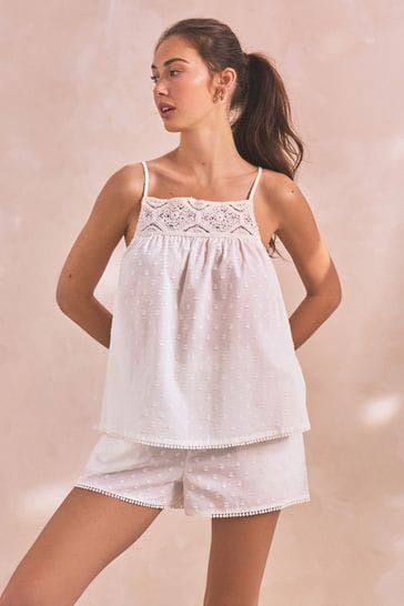 White Cami Short Set Pyjamas