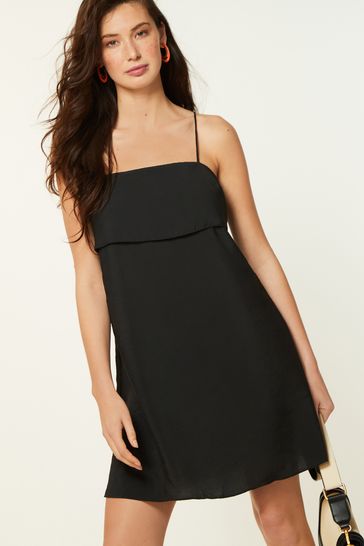 Black mini Layered cami strap dress