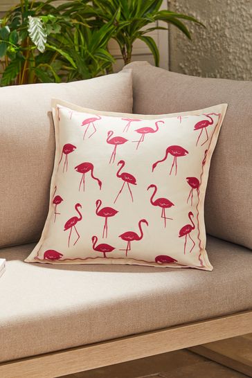Fushsia Pink 43 x 43cm Flamingo Outdoor Cushion