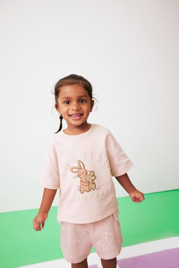 Pink Friendship Bunny T-shirt and Cargo Short Set (3mths-7yrs)