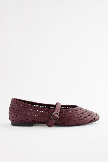 Berry Red Forever Comfort® Lasercut Mary Jane Shoes