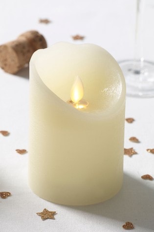 Cream Real Wax LED Candle
