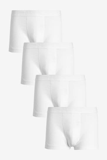 White Hipster Boxers 4 Pack