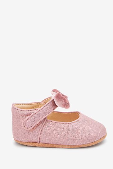 Pink Sparkle Occasion Mary Jane Baby Shoes (0-18mths)
