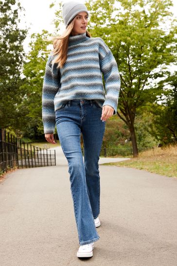 Mid Blue Cosy Feel Bootcut Jeans
