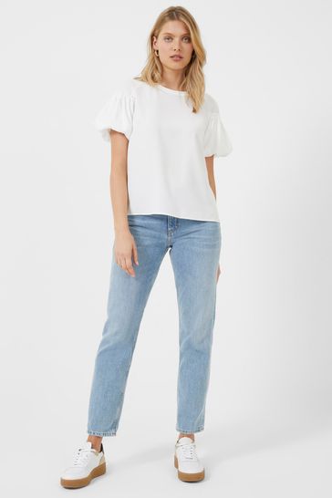 French Connection Crepe Light Puff Sleeve Top