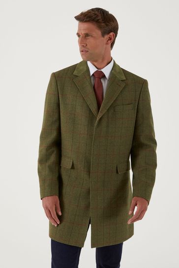 Skopes Oswin Green Herringbone Check Coat