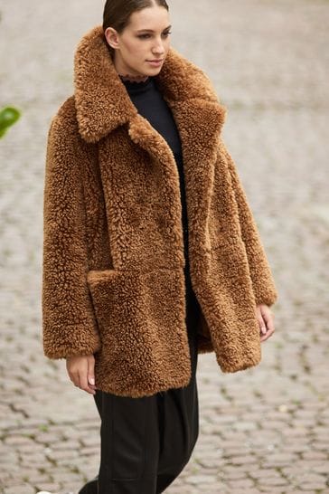 Buy Jacqueline Silver Borg Teddy Coat