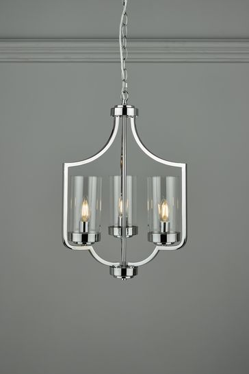 Laura Ashley Chrome Joseph 3 Light Chandelier Ceiling Light