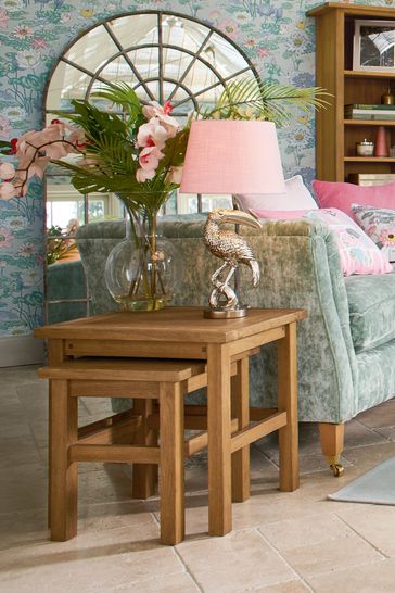 Laura Ashley Oak Milton Nest of Tables