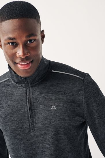 Charcoal Grey Active Zip Up Training Top