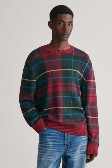 Barbour tartan jacquard crew neck hot sale sweater
