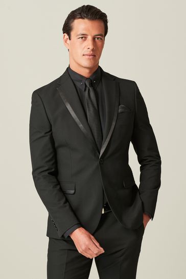Buy Black Skinny Fit Tuxedo Suit Jacket from Next USA
