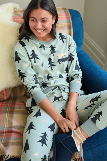 Bequemer Tree Pyjama Green und Sage - bei Deutschland superweicher Buy Next Foil