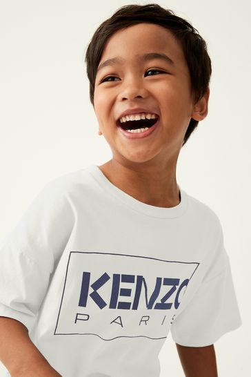 Buy Kenzo Kids Cream Logo Unisex T Shirt from Next Austria