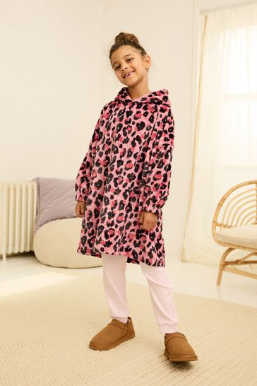 Pink Animal Print Hooded Blanket (3-16yrs)