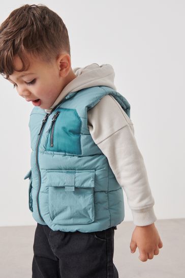 Mineral Blue Padded Gilet (3mths-10yrs)