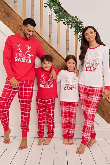 Society 8 Red Reindeer Team Matching Family Christmas PJ Set