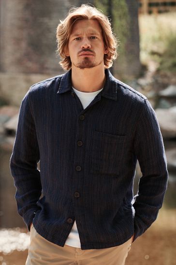 Navy best sale over shirt