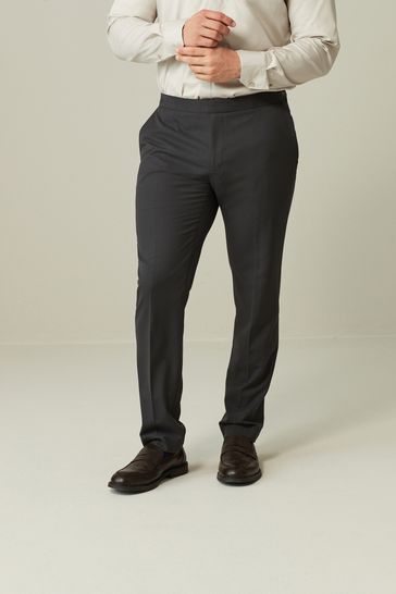 Charcoal Grey Slim Fit Motionflex Stretch Suit: Trousers