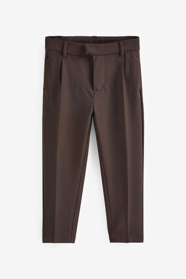 Brown Pleat Front Trousers (3-16yrs)
