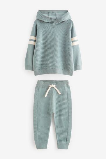 Knitted hoodie best sale and jogger set