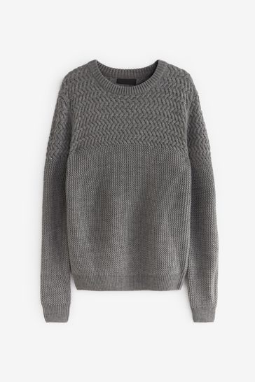 Buy Regular Cable Block Crew Neck Jumper from Next Ireland