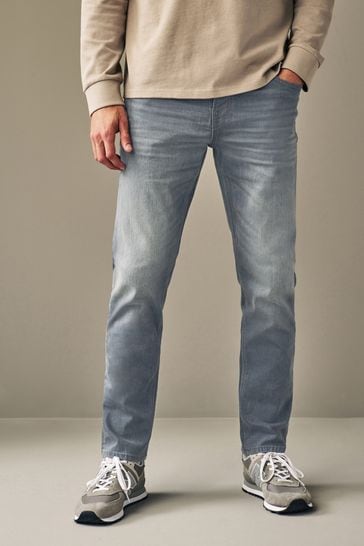Grey Light Slim Fit Vintage Stretch Authentic Jeans