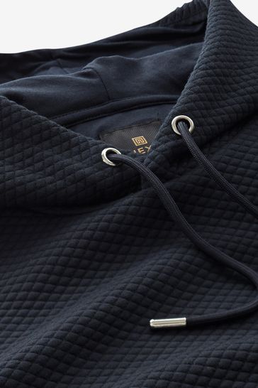 Navy Blue Hoodie Premium Textured Overhead Hoodie