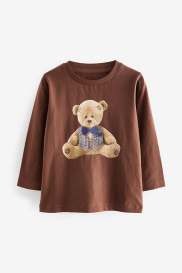 Mink Brown Bear Long Sleeve Character T-Shirt (3mths-7yrs)